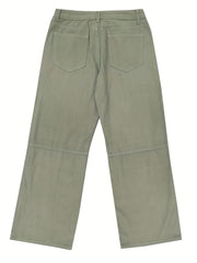 100% Cotton Men's Retro Denim Cargo Pants