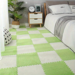 12pcs Plush Puzzle Foam Floor Mat Bay Window Mat Seat Mat