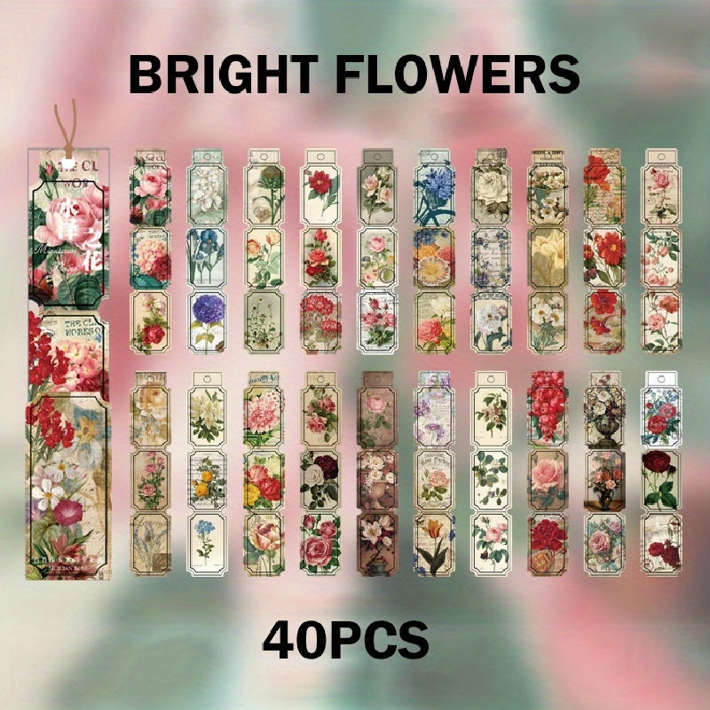 Vintage Renaissance Plant Flower Adhesive Stickers