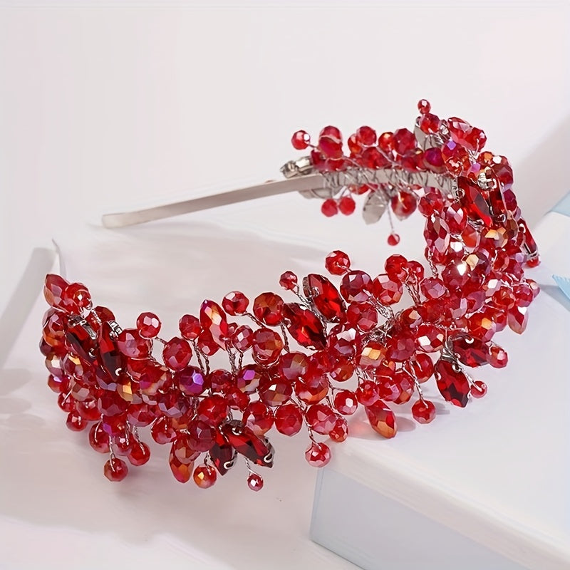 Baroque Multicolor Rhinestone Crystal Hairband Bridal Hair Hoop