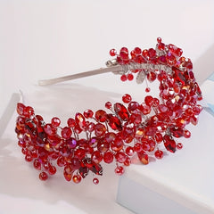 Baroque Multicolor Rhinestone Crystal Hairband Bridal Hair Hoop