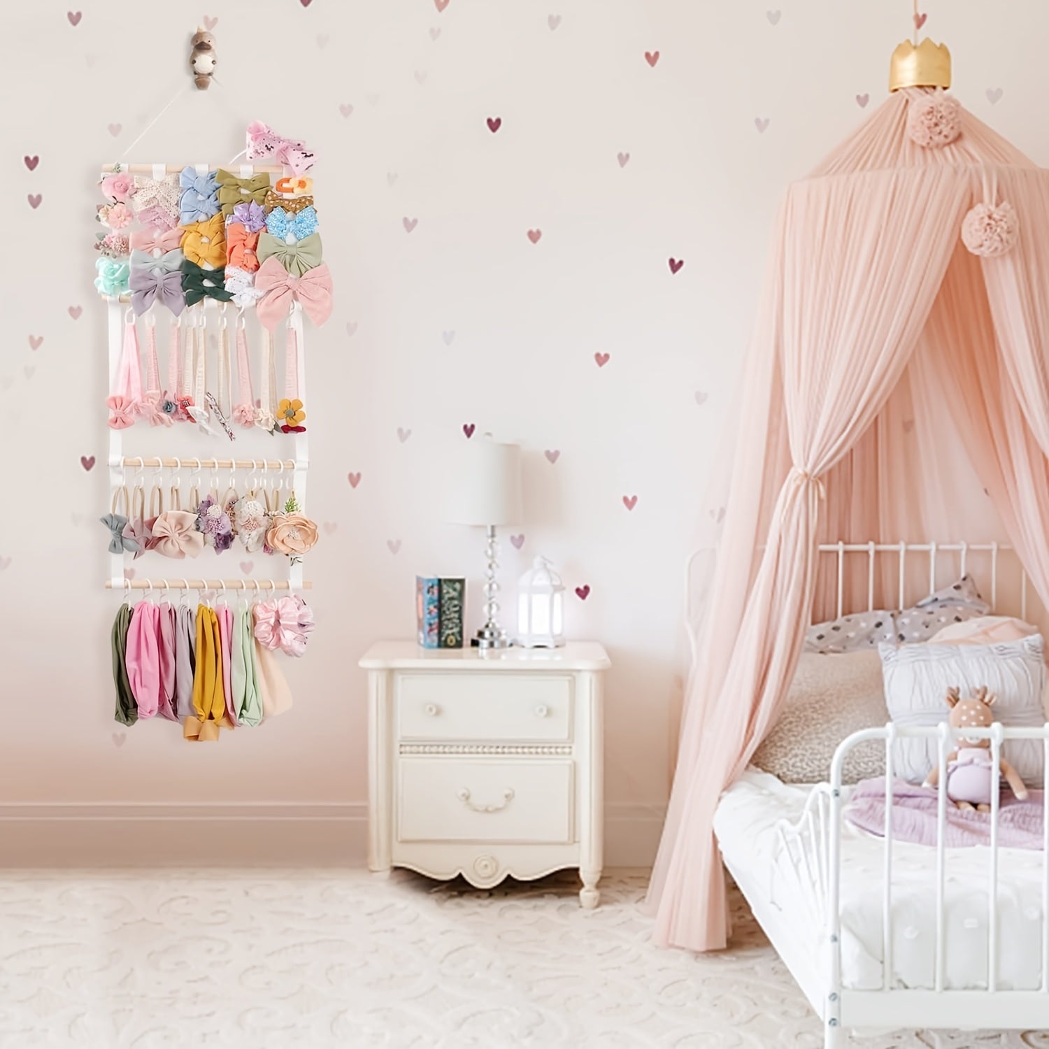 Hair Accessories Hanging Storage Organizer for Baby Girls Room
