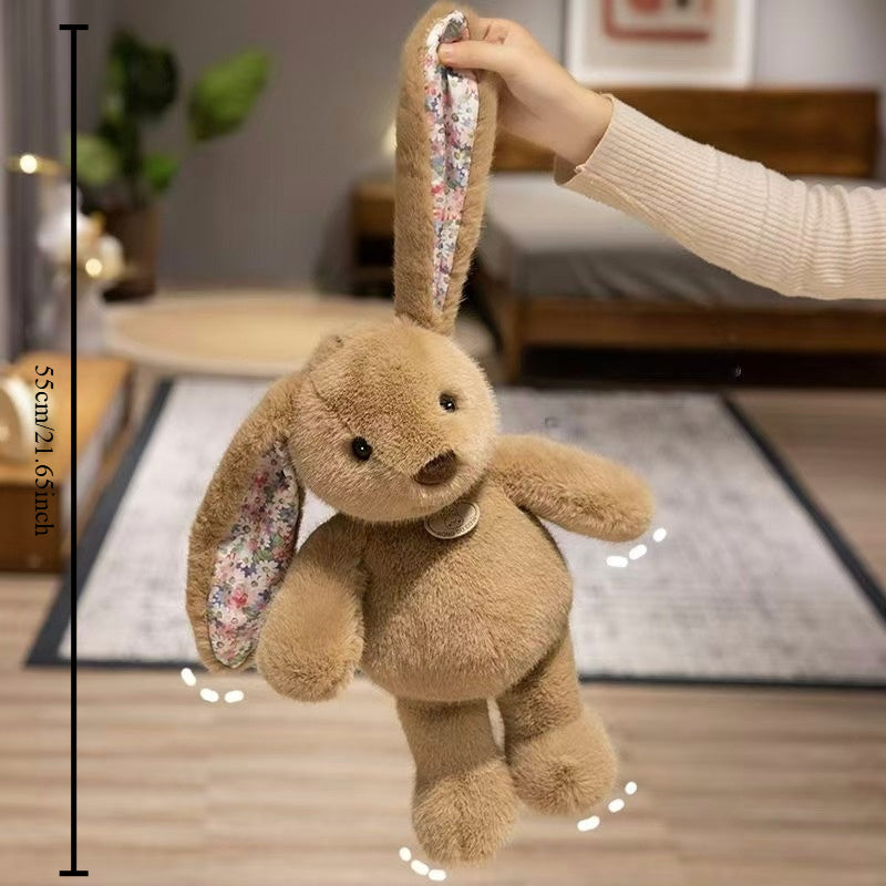 Long Eared Rabbit Plush Toy Soft Polyester Filled Fluffy Fur