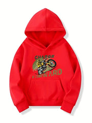 Motorcycle Rider Boys Hooded Sweatshirt