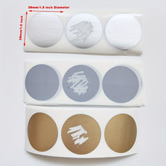 100pcs 38mm Round Squeegee Film Golden Silvery Gray Sticker