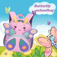 Kids 3D Butterfly Backpack Anti-lost Small School Bag