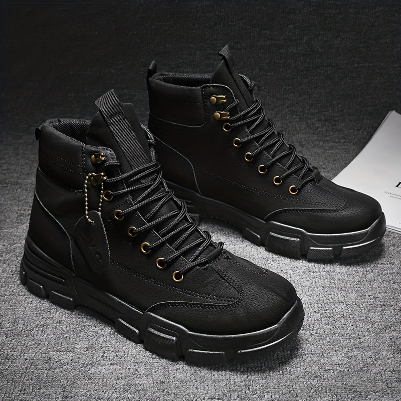 Men's Rugged Construction Service Boots Casual Lace up Walking Shoes