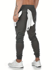 Men's Camo Fitness Shorts w/ Zip Pocket Breathable Drawstring for Outdoor
