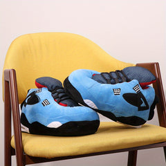 Men's Furry Plaid House Shoes Slip On Slippers