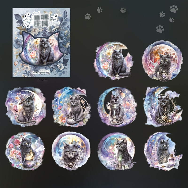 Retro Cat Waterproof Diary Stickers - 20 Sheets