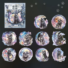 Retro Cat Waterproof Diary Stickers - 20 Sheets
