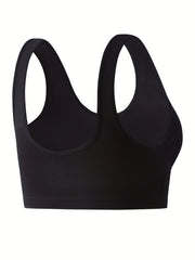 2 Pack Plus Size Sports Bra Zipper Front Stretch Shockproof Bra Set