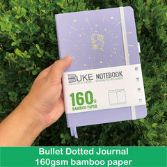 Dotted Journal Thick Paper 160 Pages A5 Light Purple Vegan Leather Cover