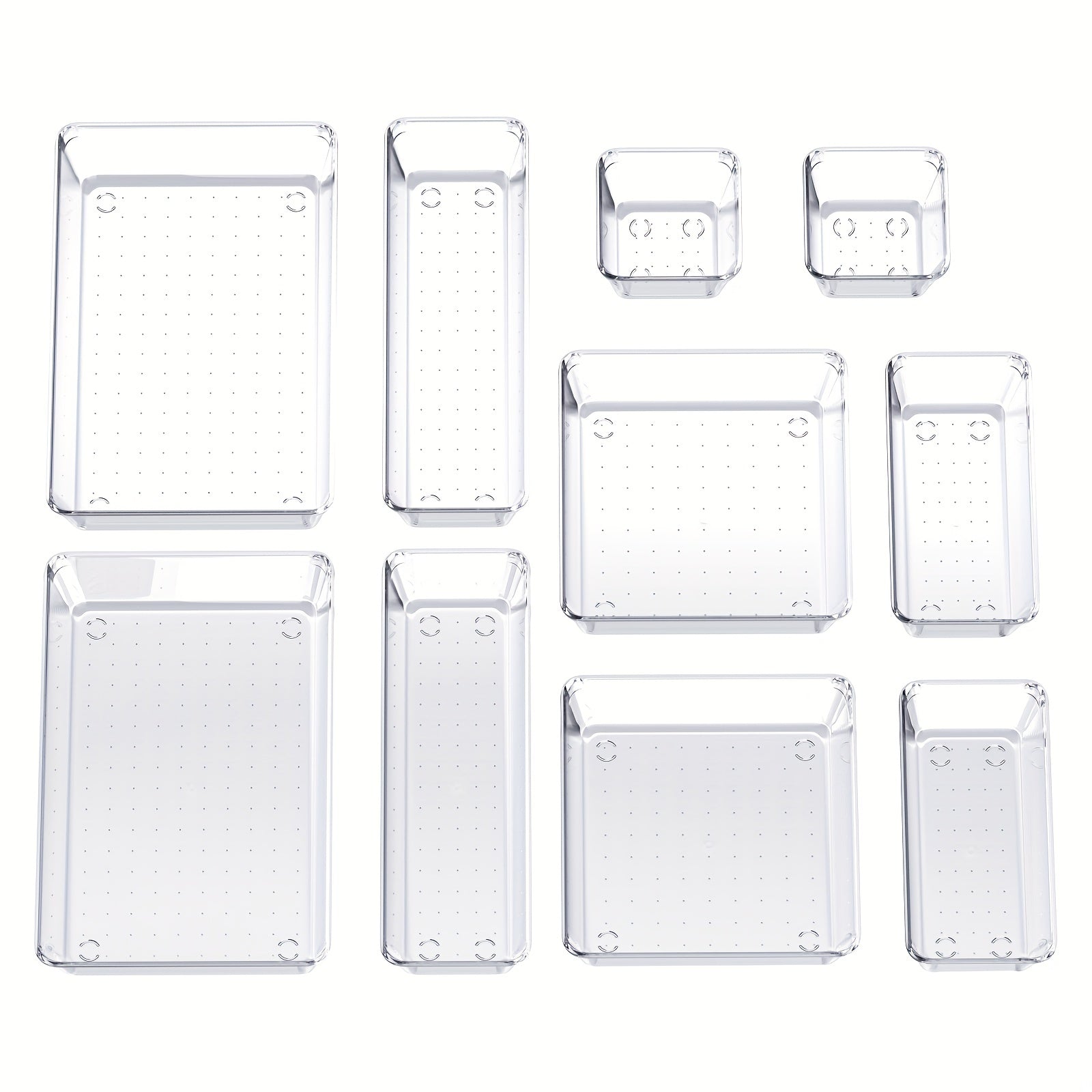 10 Pack Plastic Drawer Organisers for Makeup Office Kitchen Bathroom