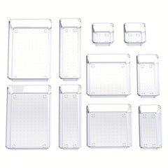 10 Pack Plastic Drawer Organisers for Makeup Office Kitchen Bathroom