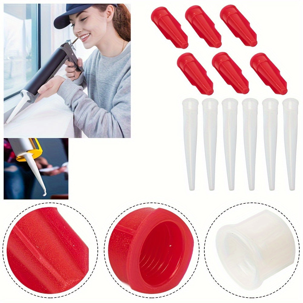 12pcs Silicone Nozzle Glass Gap Extension Nozzle Applicator Replacement Tool