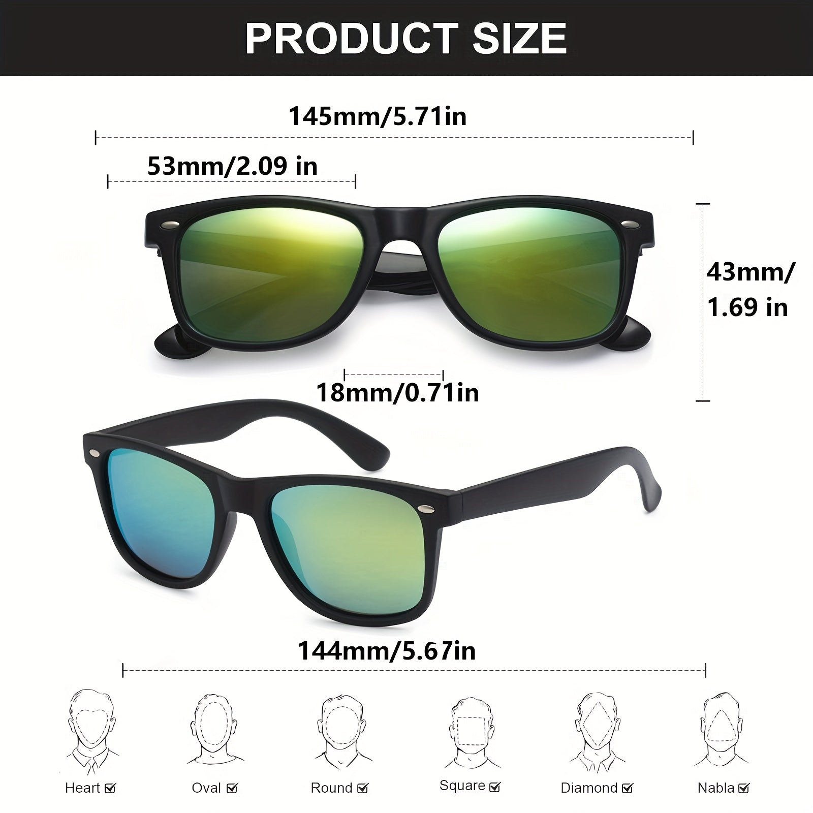 Men's Classic Retro Sunglasses UV Protection for Cycling Fishing Sports
