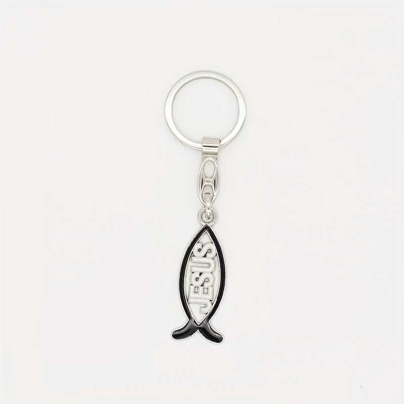 Fish Shape Charm Keychain Stainless Steel Key Ring