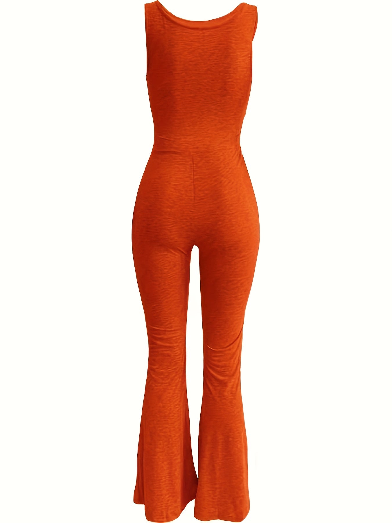 Cut Out Bodycon Jumpsuit Solid Sleeveless Skinny Jumpsuit Women's Clothing
