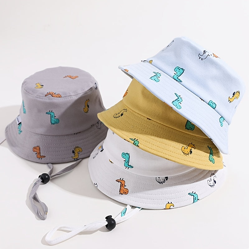 Baby Dinosaur Print Bucket Hat Wide Brim Sun Cap