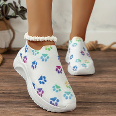 Women's Lightweight Slip On Woven Sneakers Soft Sole Casual Outdoor Shoes