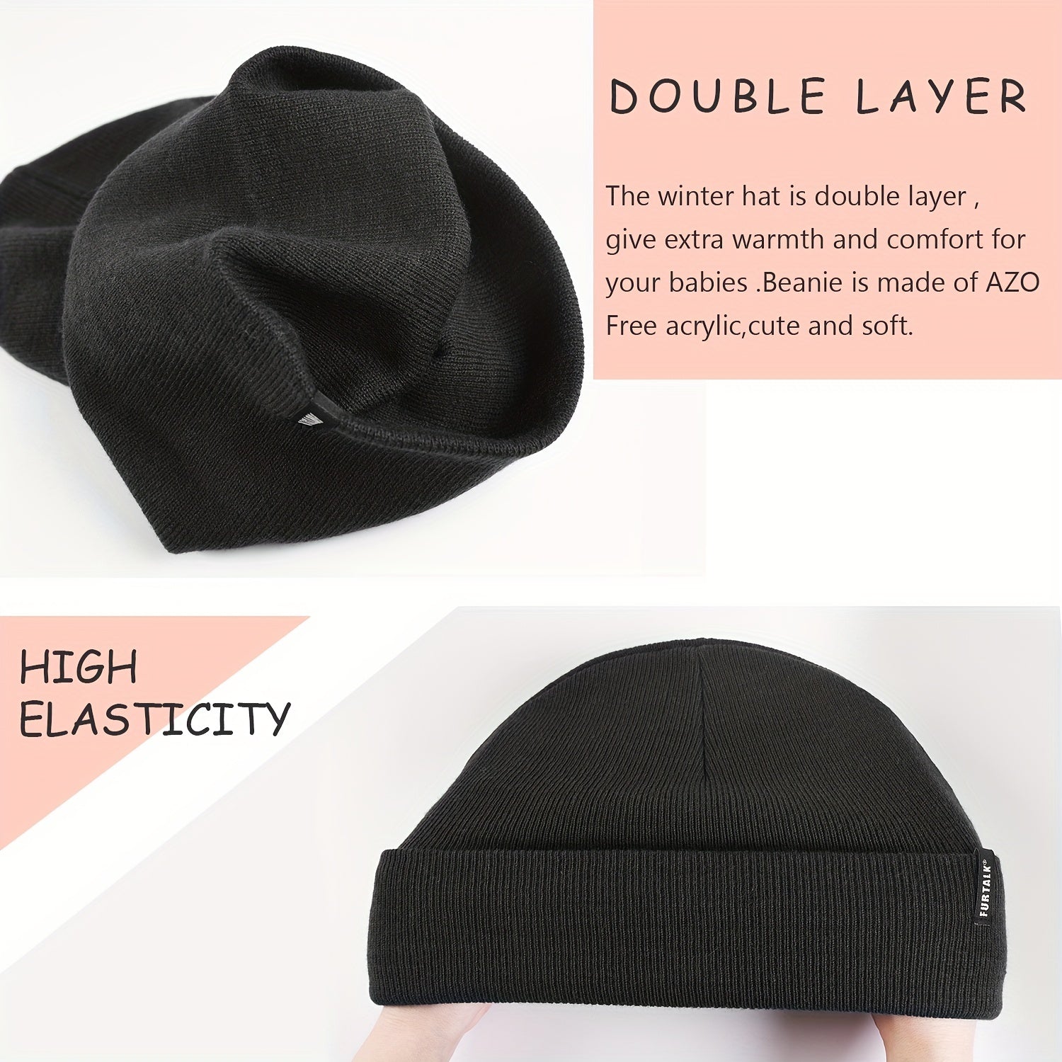 Boys Casual Knit Beanie Soft Elastic Thermal Cap for Autumn Winter