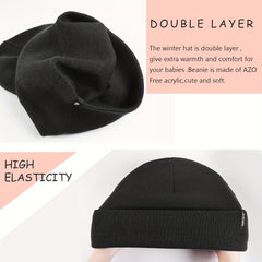 Boys Casual Knit Beanie Soft Elastic Thermal Cap for Autumn Winter