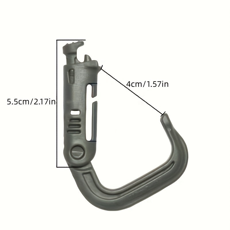 5pcs Plastic Hiking Buckles D Ring Backpack Hanging Spring Buckle
