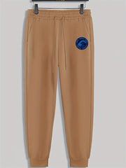 Mountain Print Men's Pants Drawstring Sweatpants Loose Casual Trousers