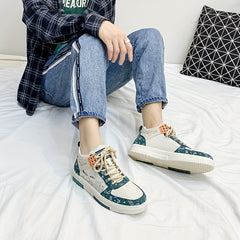 Men's Graffiti Print Walking Skate Shoes - Spring/Summer
