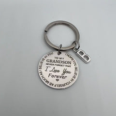 1pc 18in Initial A T Stainless Steel Engraved Keychain