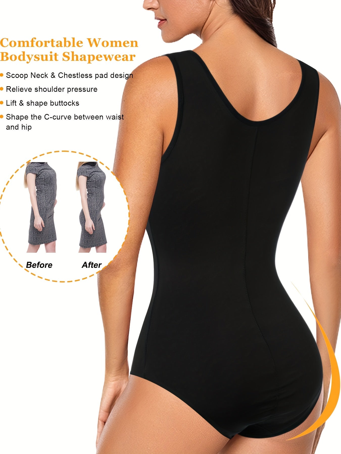 Shapewear Round Neck Tummy Control Jumpsuit Women's Activewear