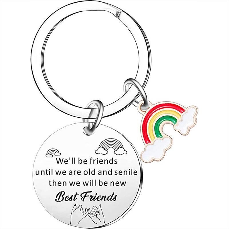 Girls Boys Teen Rainbow Slogan Keychain Kids Party Favors