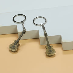 Metal Guitar Keychain Pendant Accessory Christmas Gift
