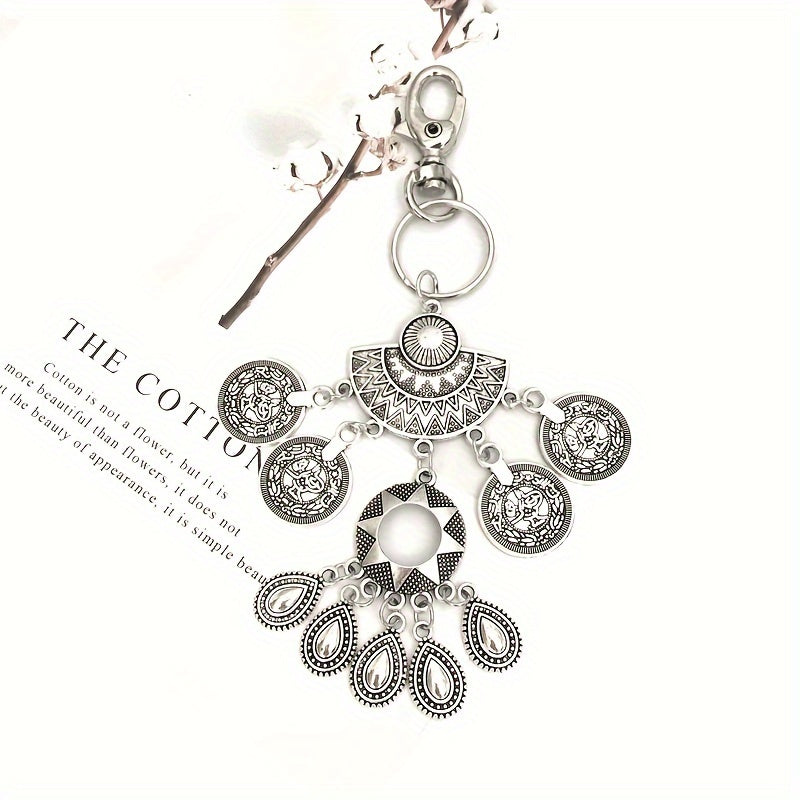 Ethnic Style Tassel Keychain Alloy Pendant Bag Decoration
