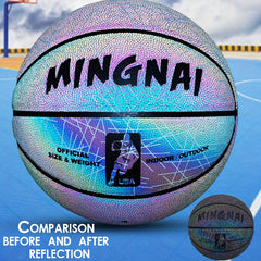 Reflective Basketball for Night Games Glows in Dark