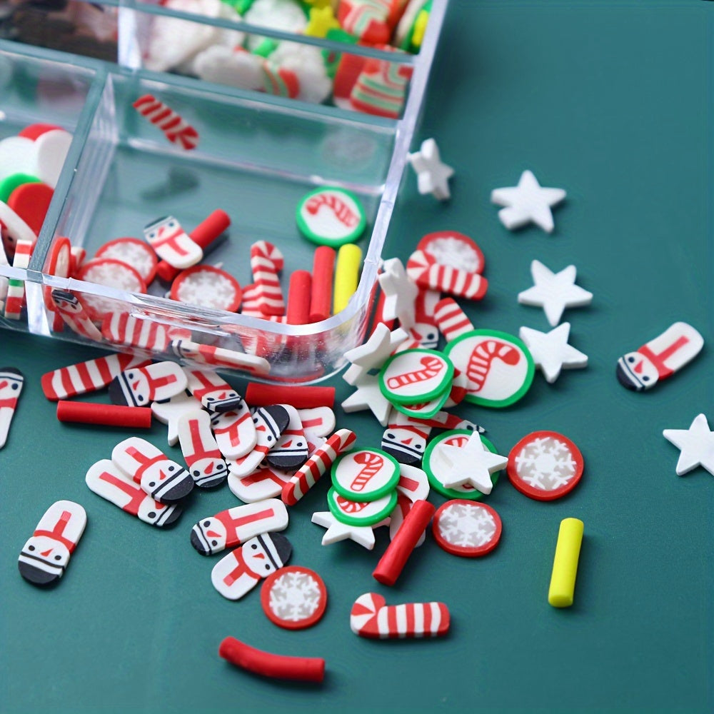 Christmas Clay Slices Resin Mold Filler Snowman Gingerbread Snowflake Shaker Jew