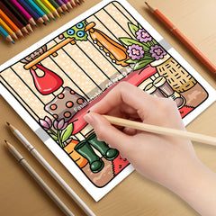 Cozy Girl Coloring Book for Adults - 24 Pages of Colorful Patterns