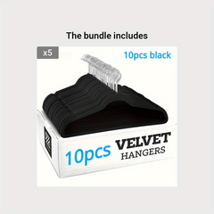 10pcs Velvet Hangers Non Slip Space Saving 360 Rotating