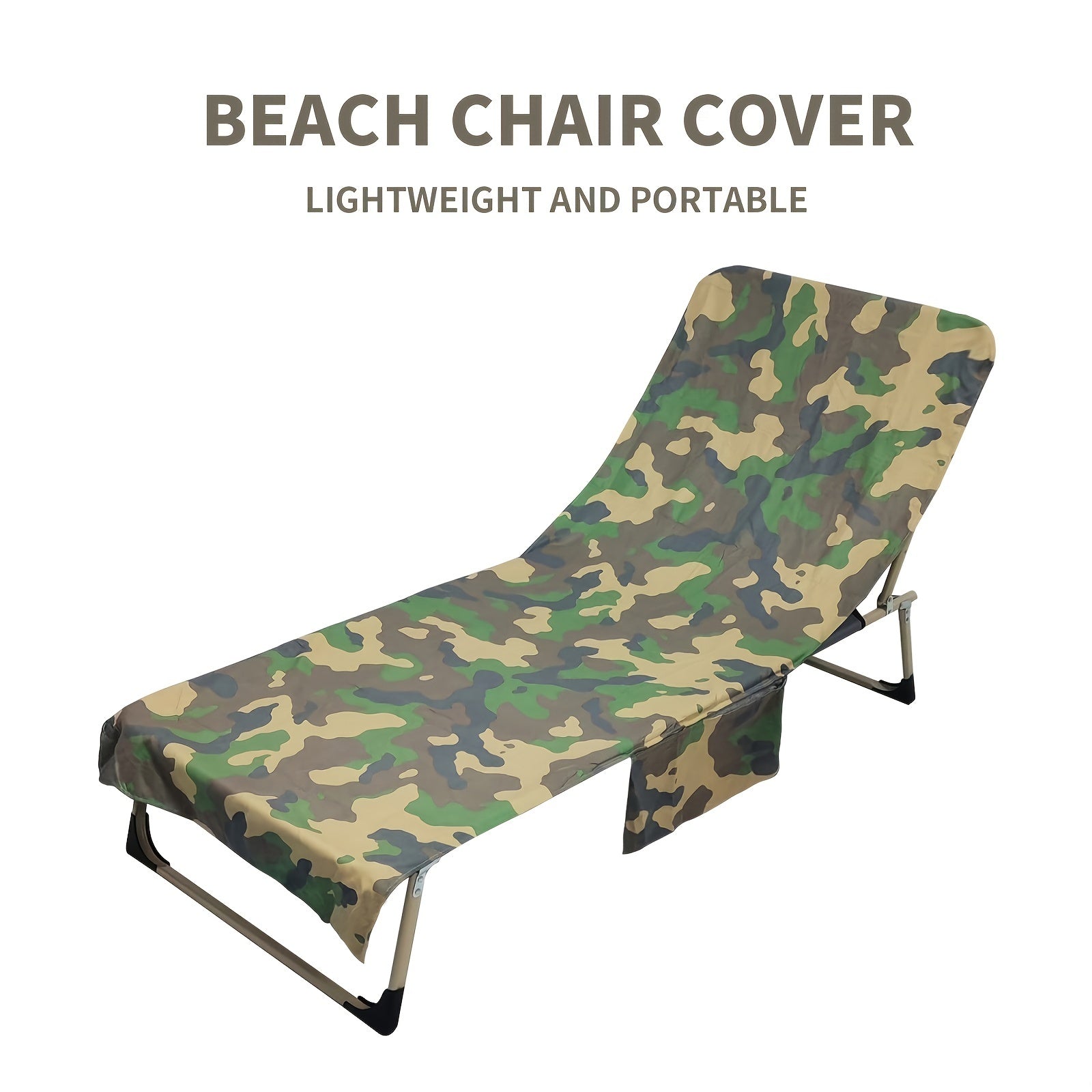 Beach Chair Towel With Side Pockets Quick Dry Portable Cover