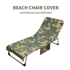 Beach Chair Towel With Side Pockets Quick Dry Portable Cover