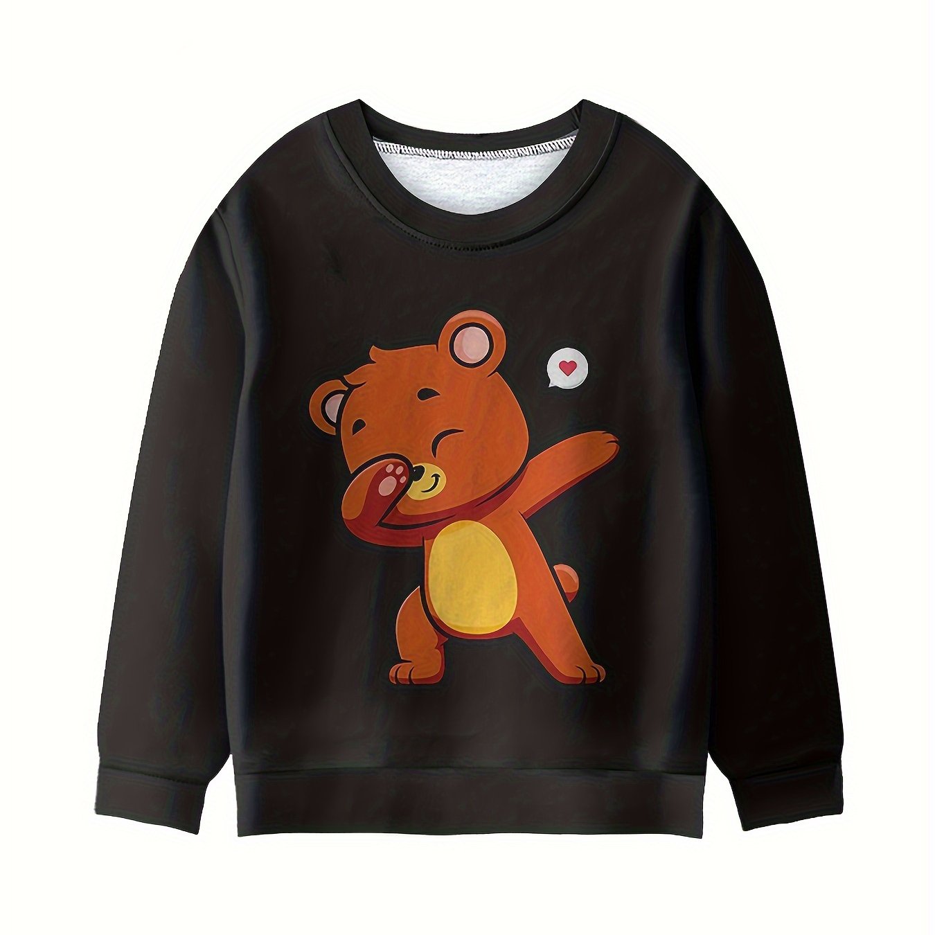 Girls Dancing Bear Graphic Sweatshirt Long Sleeve Pullover
