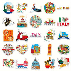 50pcs Italian Landscape Graffiti Stickers DIY Skateboard Notebook Waterproof