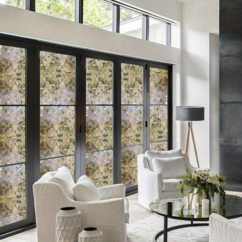 Privacy Window Film Flower Pattern Window Sticker