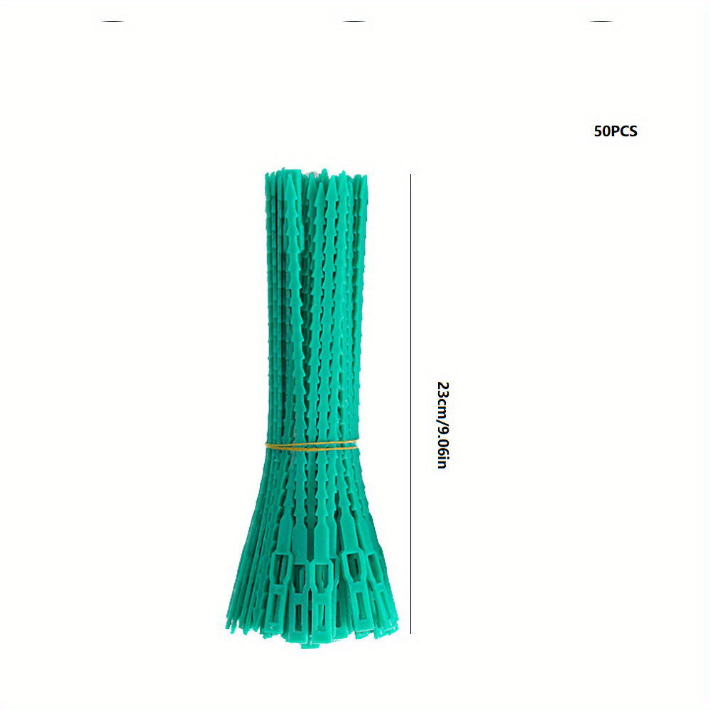 50pcs Adjustable Garden Twist Ties Secure Vine Green