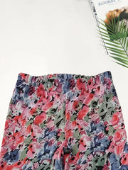 Girls Flower Painting Graphic Leggings All Seasons