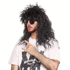 Long Curly 80s Men Rocker Style Wig