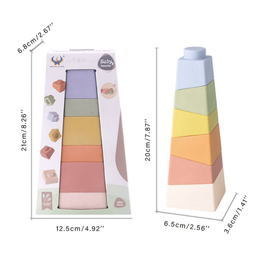 Colorful PVC Stacking Blocks Tower for Kids