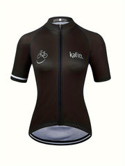 Slimming Zipper Front Cycling T-Shirt Short Sleeve Moisture Wicking Top