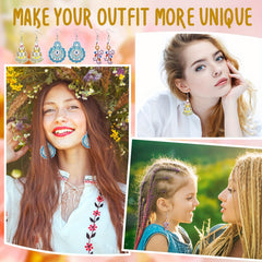 DIY Diamond Painting Earrings Kit Boho Flower Water Dro